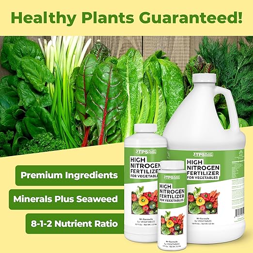 High Nitrogen Fertilizer for Vegetables, Supports Healthy Growth and High Yields, TPS Plant Foods, 32oz (1 Quart)
