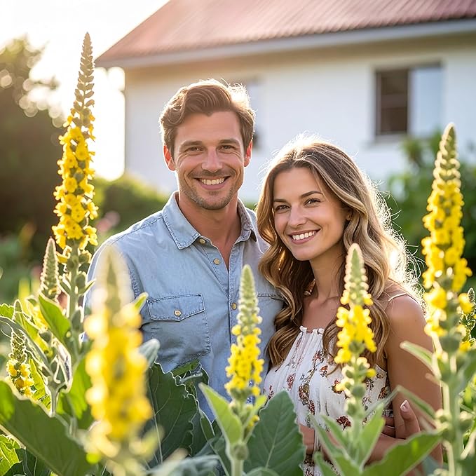 KVITER 1,500 Mullein Seeds for Planting (Verbascum Thapsus) – Mullein Herb, Heirloom Seed Non GMO Organic – Ideal for Herb Garden – US Grown Herbs Flower Seeds