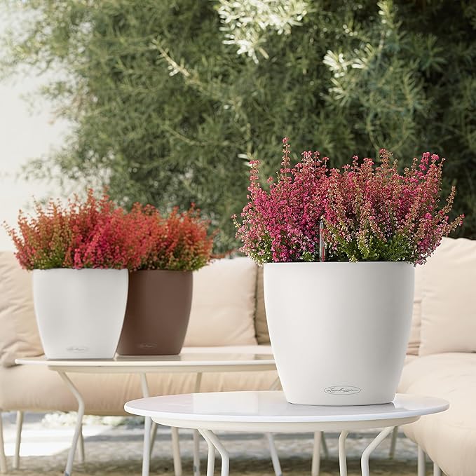 Lechuza 13210 Classico 35 Self-Watering Planter for Indoor and Outdoor Use, 14" x 14" x 13", White Matte