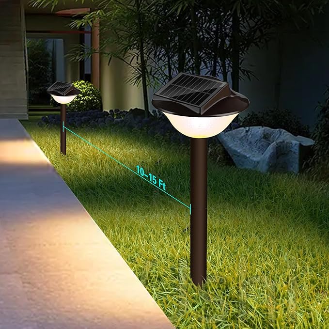 40LED Solar Pathway Lights Outdoor Waterproof 2in-1 Warm & Cold 4000k/7000k Solar Outdoor Lights IP65 Driveway Light, 12 Hours Long Lasting LED Garden Light for Yard Backyard -2 Pack
