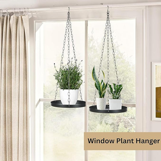 Shinehola 2 Pack Hanging Planters for Indoor Outdoor Plants 9", Plant Hanger Indoor | Metal Hanging Plant Holder, Hanging Planter Shelf, No Plant/Pot Included