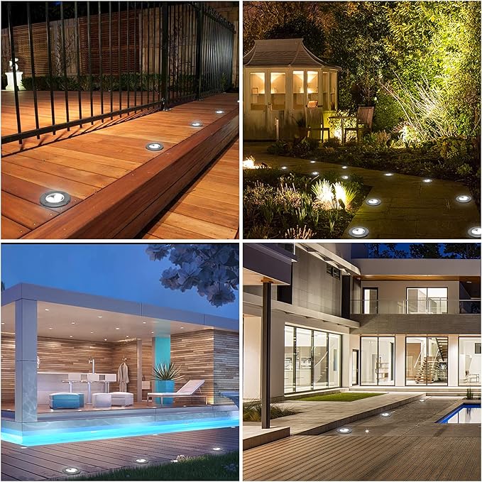 Low Voltage Landscape Lighting In-ground Light LED Well Lights 3W 12V 24V Outdoor Landscape Light Waterproof IP67 Pathway Driveway Deck Step Fence Garden Lights