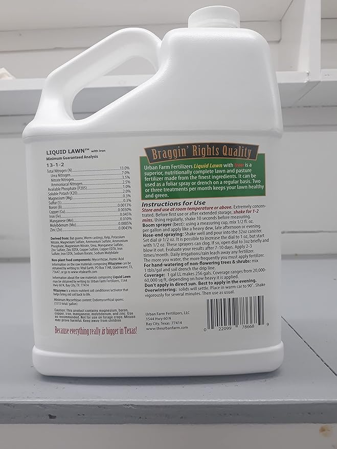 Liquid Lawn Fertilizer, 1 gallon, 13-1-2.