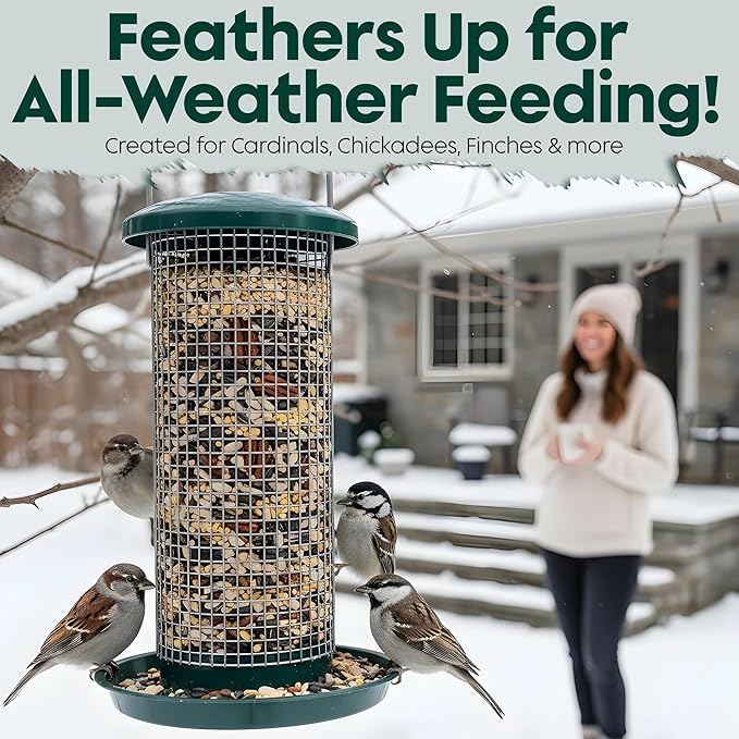 Year-Round Bird Food for Outside Wild Birds - Premium Bird Feed with Sunflower Seeds, Chips & Peanuts - Bird Seeds for Outside Wild Birds - Attracts Various Songbirds - No Fillers - USA Made (5LBS)