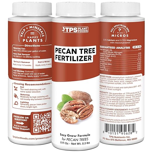 Pecan Tree Fertilizer for Pecan Trees, Supports Strong Growth and Hearty Nuts in All Varieities of Nut Trees, Liquid Fertilizer by TPS Plant Foods, 8 oz (250mL)