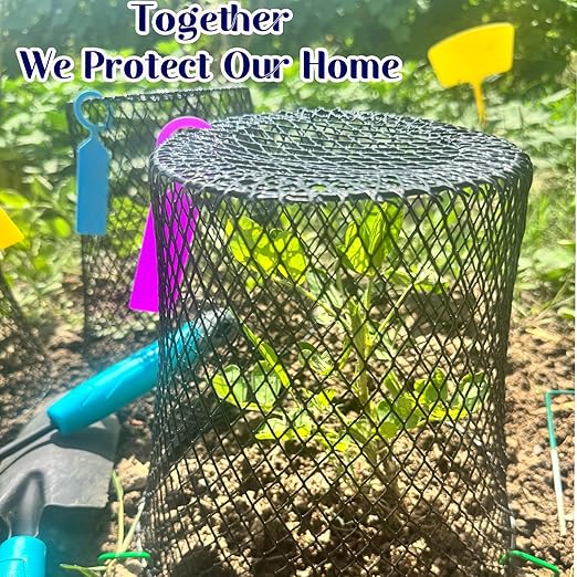 Feel Natural-10 Pcs 9.25"x9.45"Plant Covers from Animals Plant Protectors from Animals Plant Basket Covers Garden Cloches for Plants Garden Plant Covers Cage for Plants Garden Cages