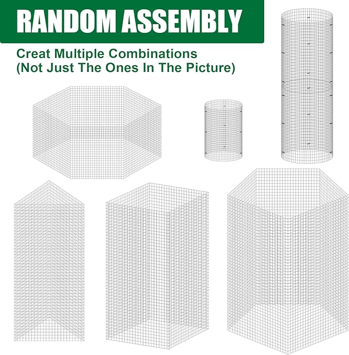 10 Set Garden Plant Protector Cage, 11.8''x11.8'' Metal Wire Protectors for Plants, Protection Cages with Stakes Nylon Ties, Animals Barrier to Keep Chicken Rabbit Away from Plants Flower Vegetables