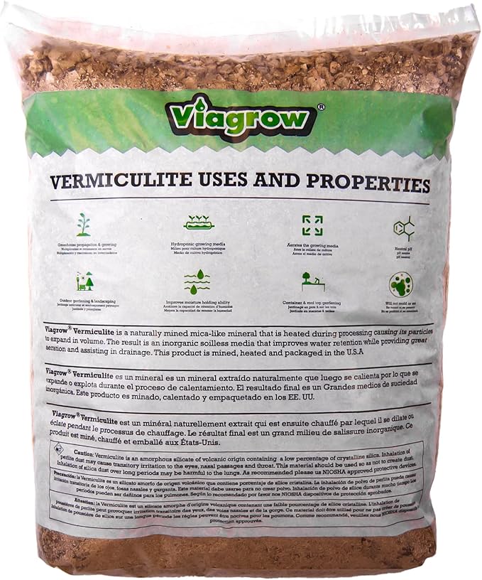 Viagrow® 16 qt. (0.5 cu. ft.) Coarse and Chunky Grade Vermiculite Soil Amendment (1-Pack) / A Product of The Harvest Company™