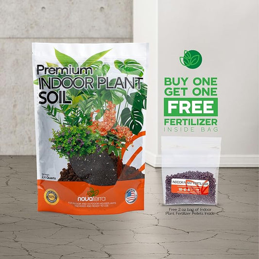 Potting Soil Indoor Plants Soil for Indoor Plants Potting Mix planters Food Plant Food for houseplants Fertilizer Free 2 oz Bag of Fertilizer Pellets Inside 2.4 Qts