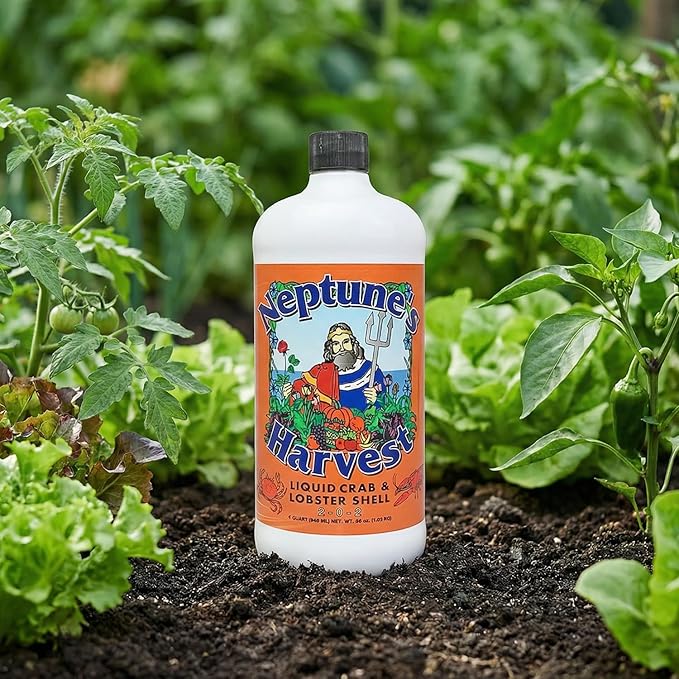Neptune’s Harvest Organic Crab & Lobster Shell Multi-Purpose Liquid Fertilizer (2-0-2) - 36oz Bottle - Rich in Nutrients Soil Fertilizer - Plant Food for Lawns, Gardens, and Vegetables
