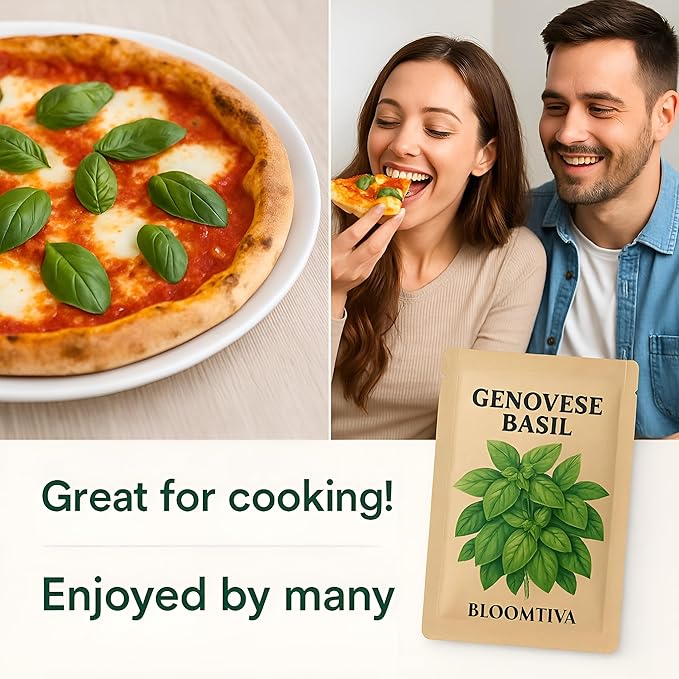 2600 Genovese Basil Seeds for Planting – Heirloom Non-GMO Herb Seeds for Hydroponic Garden Indoor & Outdoors Herb Garden - USA Grown, High Germination (Ocimum basilicum)
