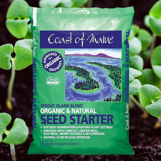 Coast of Maine (8qt) Sprout Island Blend, Organic & Natural Seed Starter for Seed Germination & Root Plant Cuttings
