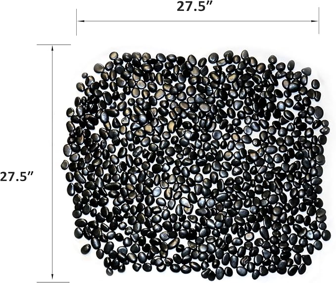 Black Rocks for Plants - Decorative Polished Pebbles 1/2 to 1 Inch 2 lbs. for Garden, Vase Fillers, Succulents, Pots (SM 0.5 to 1 Inch, Polished, 2)