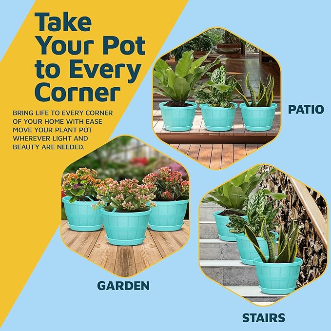 10-Inch Whiskey Barrel Planters Outdoor Pack of 20 - Durable Plastic Plant Pots for Indoor & Outdoor Use with Drainage & Saucer, Lightweight Rustic Barrel Planters for Flowers, Herbs & Small Plants