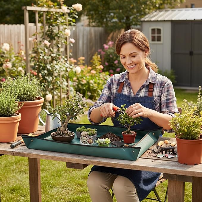 Plant Repotting Mat for Plants, Gardening Hand Tools for Gardeners, Oxford Cloth,29.5 x 29.5in(75x75cm)