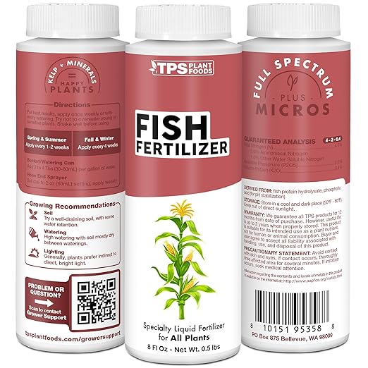 Fish Fertilizer, Complete Liquid Fish Plant Food,1 Gallon (128 oz)