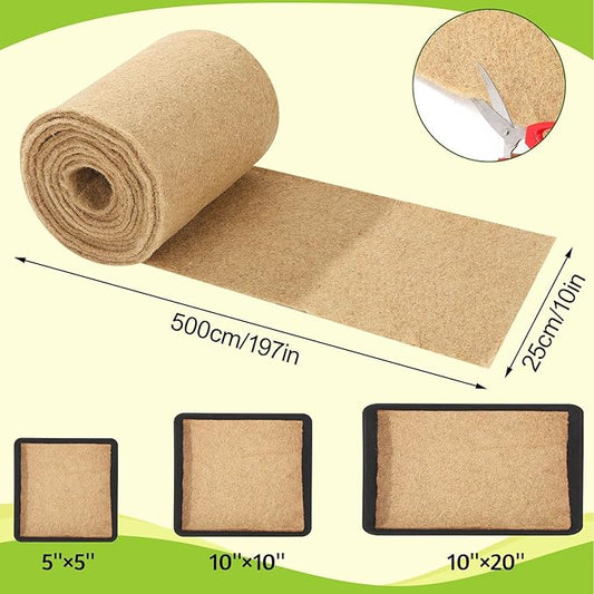 1Roll 10" X 197" Hydroponic Grow Pads, Jute Seed Sprouting Mat, Microgreens Growing Kit, Indoor Organic Production for Wheatgrass Sprouts Starter Tray (10" X 197")