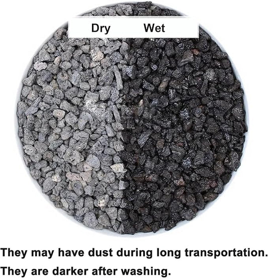 5lb Black Horticultural Lava Rock Soil Additive for Cacti, Vase Fillers, Succulents and Terrarium Plants - No Dyes or Chemicals - 100% Pure Volcanic Rock