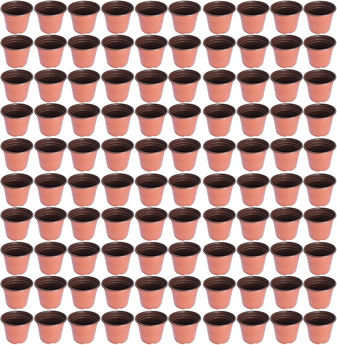 9.5" Seedling Pots Plastic Plant Pots Seedling Cups Nursery Pots Plant Container for Indoor Outdoor Plants Seeds Germination, Seedlings Growing, Succulents Planting 100 Pcs