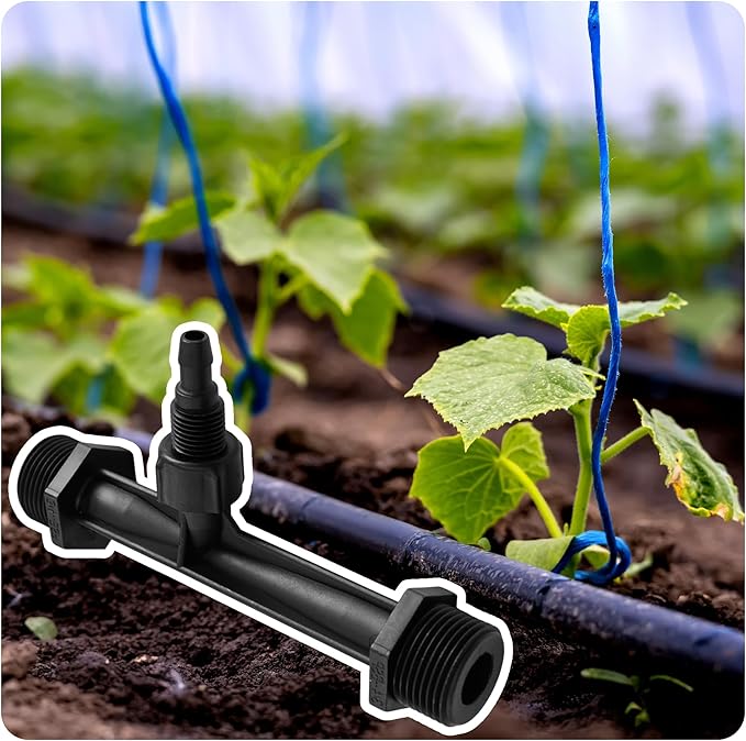 2Pcs 3/4 Inch Venturi Fertilizer Injector, Black Plastic Irrigation Mixer Tube, Agricultural Water System Device for Garden Farm Lawn