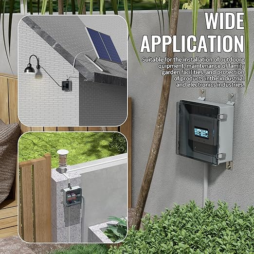 Joinfworld Outdoor Waterproof Electrical Box 13x13x5 Nema Box Weatherproof Plastic Electrical Box Outdoor WiFi Enclosure for Electrical Connection WiFi Router