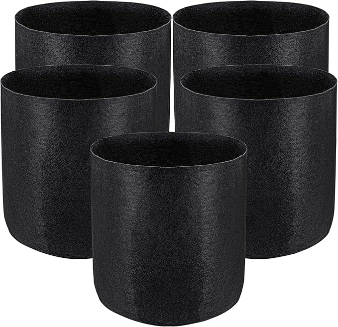 Generic Dstone Multi-Pack Grow Bags: Eco-Friendly, Durable, Lightweight for Better Plant Growth and Drainage (5, 2 Gallon)
