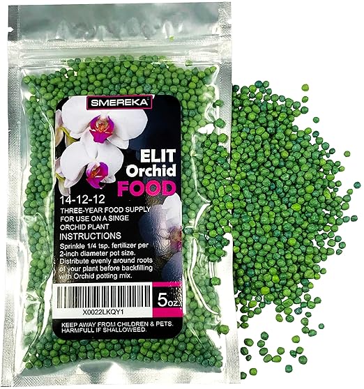 Orchid Plant Food - Bloom Booster - Slow Release Fertilizer (6 Month),5 oz, 50+ Applications for All Orchid Types for Healthy Flower & Reblooms