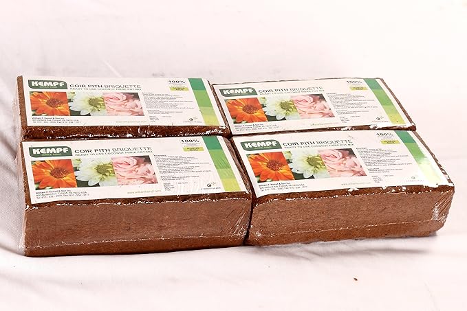Kempf Compressed Coco Coir Fiber Growing Medium Bricks – 650g Eco-Friendly Soil Alternative for Seed Starting, Potting Mix & Hydroponics
