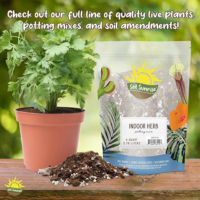 Soil Sunrise Sphagnum Moss Potting Mix (1 Quart) for Carnivorous Plants: Blend of Dried Moss with Perlite