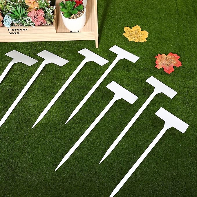 35pcs White Plastic Plant Tags, 11.81 Inch Garden Markers with Slanted Design, Waterproof Stakes for Outdoor and Indoor Plant Labeling, Ideal for Flowers, Herbs, Vegetables, Easy Identification
