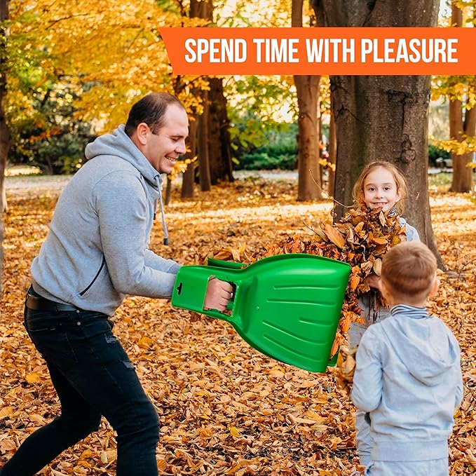 Superio Leaf Collector - 3 Pairs- Green Plastic Leaf Grabber Scoops, Gardening Hand Rake Tools for Lawn Cleaning