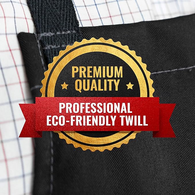 Under NY Sky No-Tie Twill Apron - Leather Reinforcement, Split-Leg