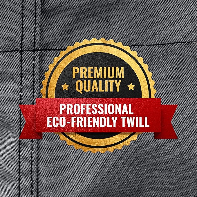 Under NY Sky No-Tie Twill Apron - Leather Reinforcement, Split-Leg