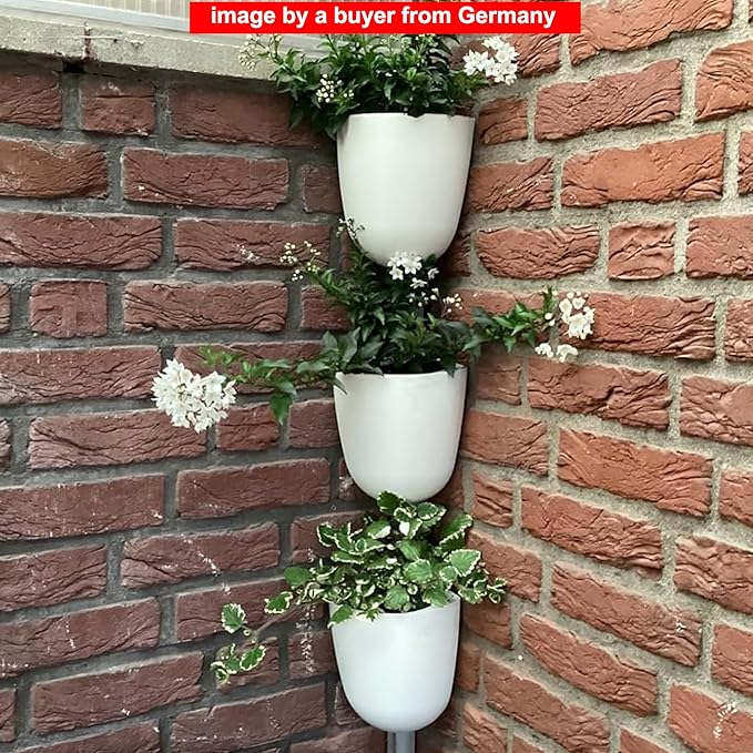 ORIMERC 4 Pack Corner Wall Mounted Hanging Planter Self Watering Triangle Plastic Flower Pot Decorative Modern Plant Vase Container Holder for Succulent Indoor Outdoor Home Office Décor White