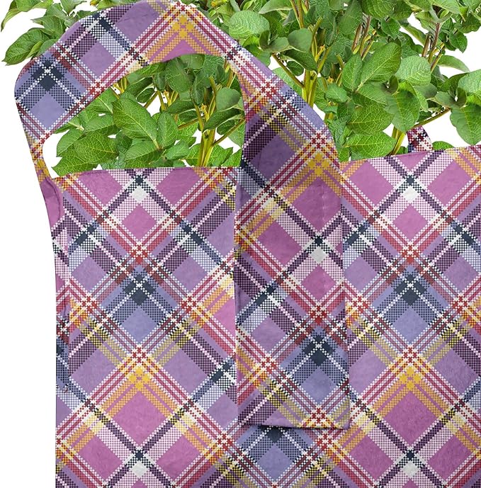 Ambesonne Floral Grow Bags 5-Pack, Roses Orchids and Carnations, Heavyduty Fabric Pots with Handles for Plants, Blue Pink