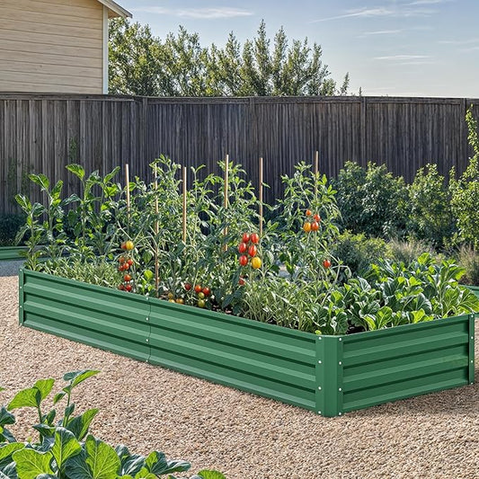 YITAHOME 72x36x12 in 2pcs Galvanized Raised Garden Bed Kit, Large Metal Planter Box with Gloves & Support Rod, Outdoor Flower Bed for Plants Vegetables, Black