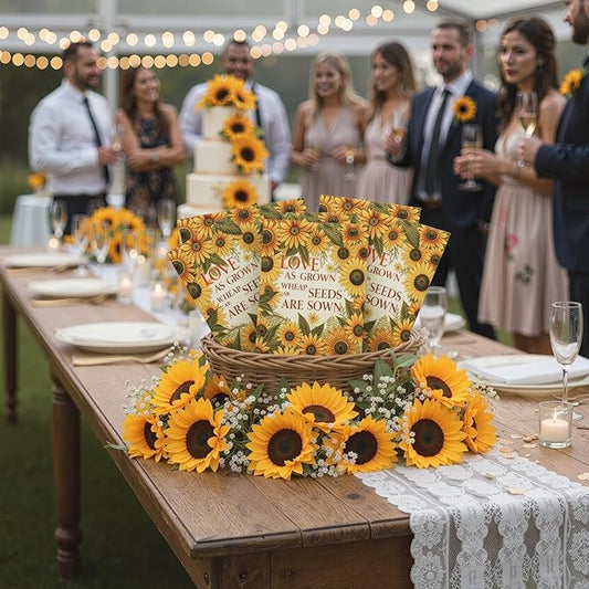 Seed Needs Heirloom Sunflower Seed Packet Favors for Party Events - Pre-Filled & Ready to Hand Out - Great for Weddings, Bridal Showers, Memorials, Fundraisers (30 Packets)