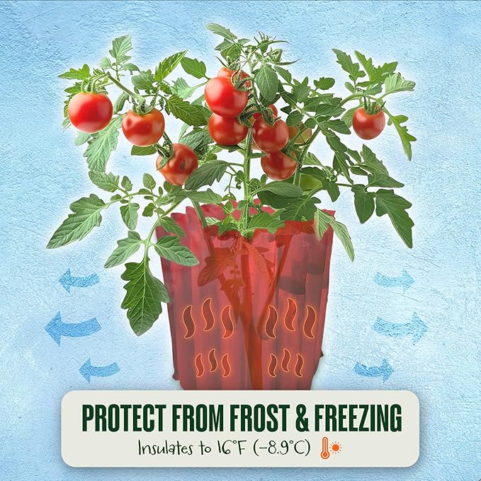 Dalen Gardeneer Season Starter – Early Season Insulated Plant Protector – Cold Weather Frost Guard - Easy Fill Shape for Optimal Planting - 18" x 17" – Made in The USA - Red