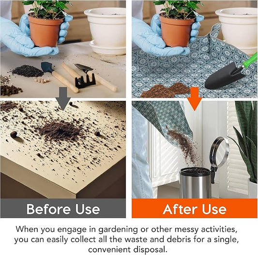 Heavy-Duty Waterproof – Indoor Plant Transplanting & Mess Control Mat, Thick Succulent Potting Tray for Soil Change, Spill-Proof Gardening & Pet Grooming Mat (M - 29.5" X 29.5")