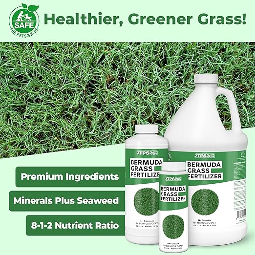 Bermuda Grass Fertilizer for Bermuda Grass, Great for Tifway, Celebration, and Princess Varieties, Liquid Fertilizer by TPS Plant Foods, 1 Gallon (128 oz)