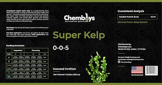Chemboys Super Kelp Liquid Seaweed Fertilizer Kelp Plant Food Supplement for Plant Growth, Bloom & Yield Boost Liquid Seaweed Concentrate Garden Fertilizer - 1 Pint (16 fl oz)