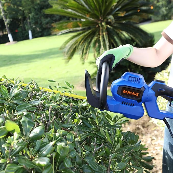 GARCARE 24-Inch Hedge Trimmer Corded - 4.5 Amp Electric Bush Cutter with Dual-Action Blades and Safety Lock Bush Trimmer for Thick Branches Hedges and Shrubs