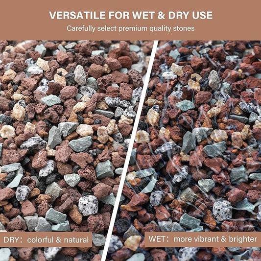 NUPICK 48lb Mix Horticultural Lava Rocks for Plants, 3/8" Colorful Succulent Potting Soil Amendments, Decorative Gravel for Cactus, Bonsai Gritty Rock, Pebbles Pumice for Vase Fillers, Top Dressing
