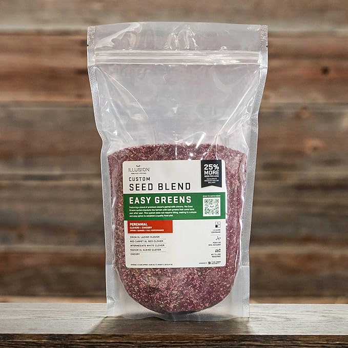 Easy Greens Perennial Seed Blend | Seeds for All-in-One Food Plot Seed + Fertilizer for Deer - 1/4 Acre Coverage (Easy Greens (Seed Blend))