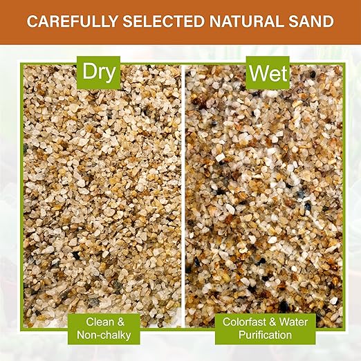 NUPICK 1-2mm Coarse Sand for Plants, 6lb Horticultural Grit for Succulents, Desert Silica Sand for Cactus, Decorative Gravel for Landscaping, Gold Grit for Aquariums, Bonsai, Vases Fillers