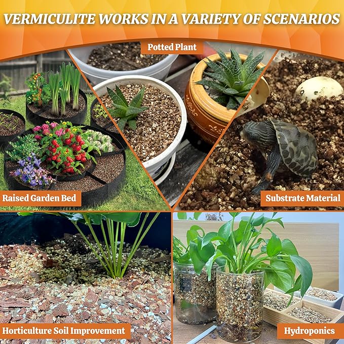AVALUTION 9QT Vermiculite - Organic Vermiculite for Plants Horticultural Coarse Vermiculite Natural Soil Additive for Potted Plants Gardening Mushrooms Seed Starting