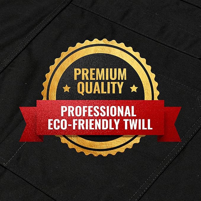 Under NY Sky No-Tie Twill Apron - Leather Reinforcement, Split-Leg