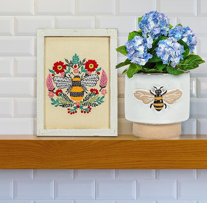 Abbott Collection 27-CRITTER-844-SM Small Single Emboss Bee Planter, 3" H