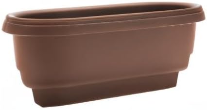 Bloem Modica Deck Rail Round Planter: 24" - Chocolate - Matte Finish, Fits Rail Sizes 4.75"-5.75", Durable Resin Pot, for Indoor and Outdoor Use, Gardening, 4 Gallon Capacity