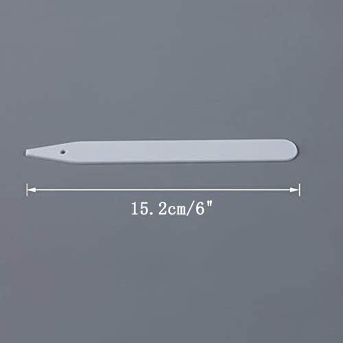 KINGLAKE 100 Pcs 6 Inch Thick Plastic Plant Nursery Garden Labels, Plant Name Waterproof Identification Stakes Tags for Seedling,Vegetable White